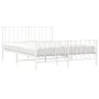 Metal bed frame with headboard and white footboard 150x200 cm by , Beds and slatted bases - Ref: Foro24-374506, Price: 111,90...