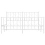Bettgestell aus Metall mit Kopfteil und weißem Fußteil 150x200 cm von , Betten und Lattenroste - Ref: Foro24-374506, Preis: 1...