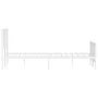 Metal bed frame with headboard and white footboard 150x200 cm by , Beds and slatted bases - Ref: Foro24-374506, Price: 111,90...