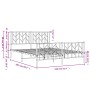 Estructura cama metal con cabecero y estribo blanco 150x200 cm de , Camas y somieres - Ref: Foro24-374506, Precio: 113,46 €, ...