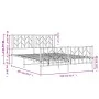 Metal bed frame with headboard and white footboard 150x200 cm by , Beds and slatted bases - Ref: Foro24-374506, Price: 111,90...