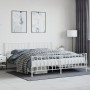 Estructura cama metal con cabecero y pie cama blanco 193x203 cm de , Camas y somieres - Ref: Foro24-374510, Precio: 130,73 €,...