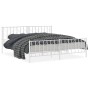 Metal bed frame with headboard and footboard white 193x203 cm by , Beds and slatted bases - Ref: Foro24-374510, Price: 130,83...