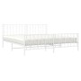 Metallbettgestell mit Kopf- und Fußteil weiß 193x203 cm von , Betten und Lattenroste - Ref: Foro24-374510, Preis: 130,83 €, R...
