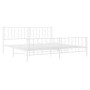 Metallbettgestell mit Kopf- und Fußteil weiß 193x203 cm von , Betten und Lattenroste - Ref: Foro24-374510, Preis: 130,83 €, R...