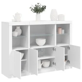 Display cabinets with LED lights, 3 pieces, engineered wood, white. by , Sideboards - Ref: Foro24-3209107, Price: 232,73 €, D...