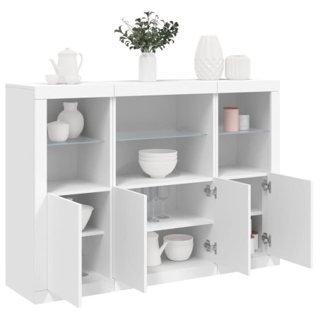 Sideboards mit LED-Leuchten 3 Stück Holzwerkstoff weiß von , Sideboards - Ref: Foro24-3209107, Preis: 244,36 €, Rabatt: %