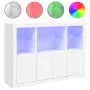 Display cabinets with LED lights, 3 pieces, engineered wood, white. by , Sideboards - Ref: Foro24-3209107, Price: 232,73 €, D...