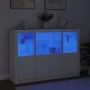 Display cabinets with LED lights, 3 pieces, engineered wood, white. by , Sideboards - Ref: Foro24-3209107, Price: 232,73 €, D...
