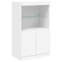 Display cabinets with LED lights, 3 pieces, engineered wood, white. by , Sideboards - Ref: Foro24-3209107, Price: 232,73 €, D...
