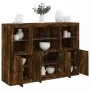Sideboard with LED light 3 pieces engineered wood smoked oak by , Sideboards - Ref: Foro24-3209111, Price: 204,21 €, Discount: %