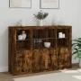 Sideboard with LED light 3 pieces engineered wood smoked oak by , Sideboards - Ref: Foro24-3209111, Price: 204,21 €, Discount: %