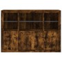Sideboard with LED light 3 pieces engineered wood smoked oak by , Sideboards - Ref: Foro24-3209111, Price: 209,97 €, Discount: %