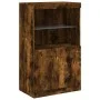 Sideboard with LED light 3 pieces engineered wood smoked oak by , Sideboards - Ref: Foro24-3209111, Price: 204,21 €, Discount: %