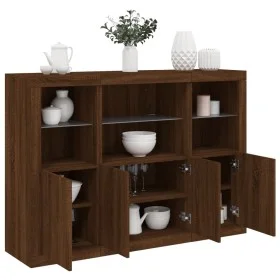 Sideboard mit LED-Licht 3 Stk. Holzwerkstoff Eiche Braun von , Sideboards - Ref: Foro24-3209113, Preis: 214,69 €, Rabatt: %