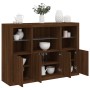 Sideboard with LED light, 3 pieces, engineered wood, brown oak. by , Sideboards - Ref: Foro24-3209113, Price: 222,13 €, Disco...