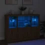 Sideboard with LED light, 3 pieces, engineered wood, brown oak. by , Sideboards - Ref: Foro24-3209113, Price: 214,69 €, Disco...