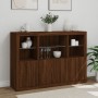 Aparador con luz LED 3 pzas madera de ingeniería marrón roble de , Aparadores - Ref: Foro24-3209113, Precio: 230,26 €