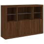 Sideboard with LED light, 3 pieces, engineered wood, brown oak. by , Sideboards - Ref: Foro24-3209113, Price: 222,13 €, Disco...