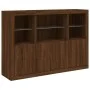 Sideboard with LED light, 3 pieces, engineered wood, brown oak. by , Sideboards - Ref: Foro24-3209113, Price: 214,69 €, Disco...
