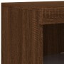 Sideboard with LED light, 3 pieces, engineered wood, brown oak. by , Sideboards - Ref: Foro24-3209113, Price: 222,13 €, Disco...