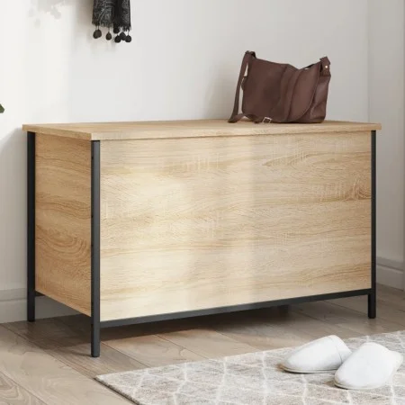 Storage bench made of Sonoma oak wood, 80x42.5x50 cm. by , Benches for halls and storage - Ref: Foro24-839014, Price: 78,29 €...