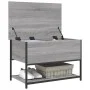 Banco de almacenaje madera ingeniería gris Sonoma 70x42,5x47 cm de , Bancos para recibidores y almacenamiento - Ref: Foro24-8...