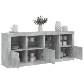 Aparador con luces LED gris hormigón 164x37x67 cm de , Aparadores - Ref: Foro24-3209054, Precio: 217,36 €, Descuento: %