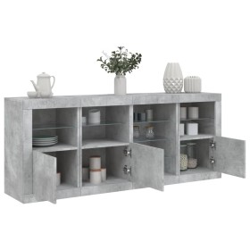 Sideboard with LED lights in concrete gray 164x37x67 cm by , Sideboards - Ref: Foro24-3209054, Price: 222,46 €, Discount: %