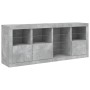 Sideboard with LED lights in concrete gray 164x37x67 cm by , Sideboards - Ref: Foro24-3209054, Price: 222,69 €, Discount: %