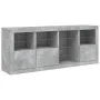 Sideboard with LED lights in concrete gray 164x37x67 cm by , Sideboards - Ref: Foro24-3209054, Price: 217,36 €, Discount: %
