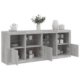 Sideboard mit LED-Leuchten in Sonoma-Grau 164x37x67 cm von , Sideboards - Ref: Foro24-3209056, Preis: 202,18 €, Rabatt: %