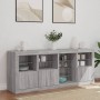 Sideboard with Sonoma grey LED lights 164x37x67 cm by , Sideboards - Ref: Foro24-3209056, Price: 202,18 €, Discount: %