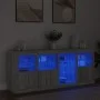 Sideboard with Sonoma grey LED lights 164x37x67 cm by , Sideboards - Ref: Foro24-3209056, Price: 195,80 €, Discount: %