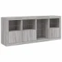 Sideboard with Sonoma grey LED lights 164x37x67 cm by , Sideboards - Ref: Foro24-3209056, Price: 195,80 €, Discount: %