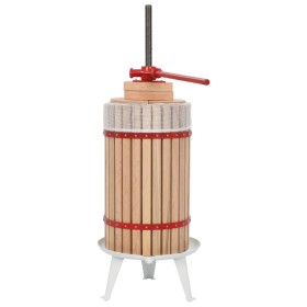 Prensa de vino y fruta con paño de tela 30 L madera de roble
