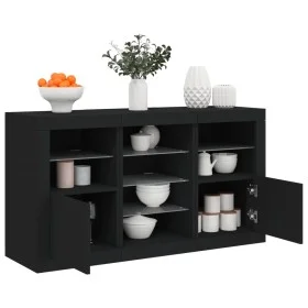 Sideboard mit schwarzen LED-Leuchten 123x37x67 cm von , Sideboards - Ref: Foro24-3209080, Preis: 184,84 €, Rabatt: %