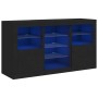 Black sideboard with LED lights 123x37x67 cm by , Sideboards - Ref: Foro24-3209080, Price: 190,39 €, Discount: %