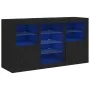 Black sideboard with LED lights 123x37x67 cm by , Sideboards - Ref: Foro24-3209080, Price: 184,84 €, Discount: %