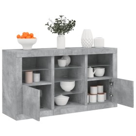 Sideboard with LED lights in concrete gray 123x37x67 cm by , Sideboards - Ref: Foro24-3209082, Price: 167,36 €, Discount: %