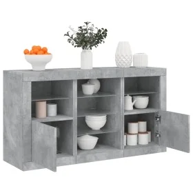 Sideboard with LED lights in concrete gray 123x37x67 cm by , Sideboards - Ref: Foro24-3209082, Price: 164,41 €, Discount: %
