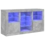 Sideboard with LED lights in concrete gray 123x37x67 cm by , Sideboards - Ref: Foro24-3209082, Price: 164,41 €, Discount: %