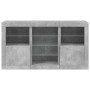 Sideboard with LED lights in concrete gray 123x37x67 cm by , Sideboards - Ref: Foro24-3209082, Price: 167,36 €, Discount: %