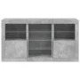 Sideboard with LED lights in concrete gray 123x37x67 cm by , Sideboards - Ref: Foro24-3209082, Price: 164,41 €, Discount: %