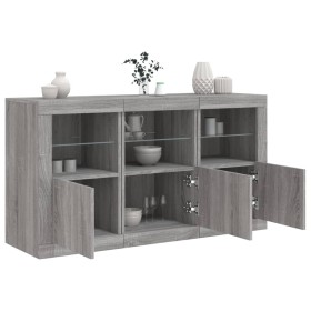 Aparador con luces LED gris Sonoma 123x37x67 cm de , Aparadores - Ref: Foro24-3209063, Precio: 157,98 €, Descuento: %