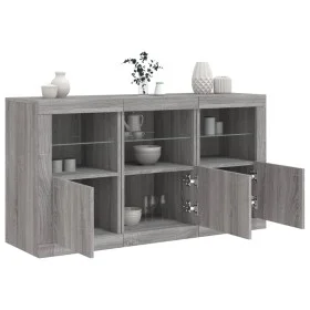 Sideboard with Sonoma grey LED lights 123x37x67 cm by , Sideboards - Ref: Foro24-3209063, Price: 152,33 €, Discount: %