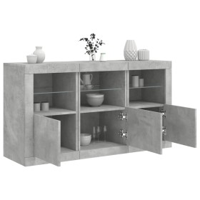 Sideboard mit betongrauen LED-Leuchten 123x37x67 cm von , Sideboards - Ref: Foro24-3209061, Preis: 168,48 €, Rabatt: %