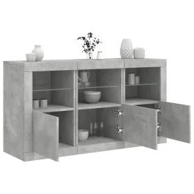 Sideboard mit betongrauen LED-Leuchten 123x37x67 cm von , Sideboards - Ref: Foro24-3209061, Preis: 164,22 €, Rabatt: %