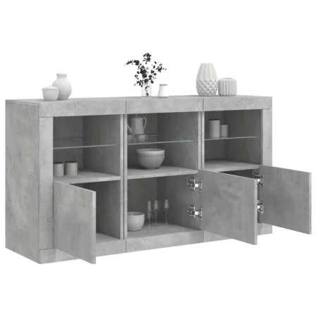Sideboard with LED lights in concrete gray 123x37x67 cm by , Sideboards - Ref: Foro24-3209061, Price: 164,22 €, Discount: %