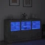 Sideboard with LED lights in concrete gray 123x37x67 cm by , Sideboards - Ref: Foro24-3209061, Price: 164,22 €, Discount: %